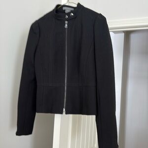 Ann Taylor fitted jacket zipper accent sleeves